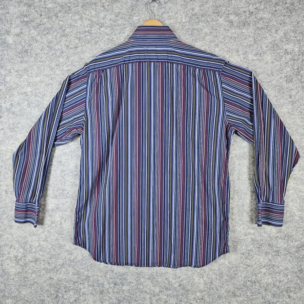 Banana Republic Men's Long Sleeve Button Up Vertical Stripes 100% Cotton Size XL